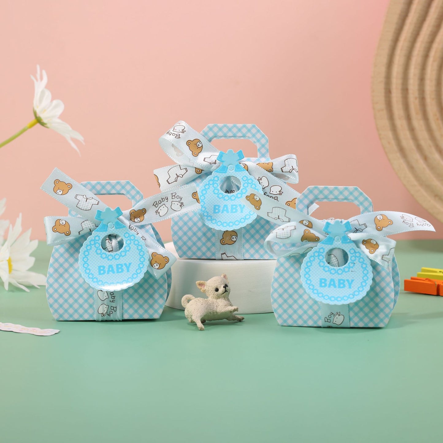 Bib-Style Gingham Gift Box with Handle