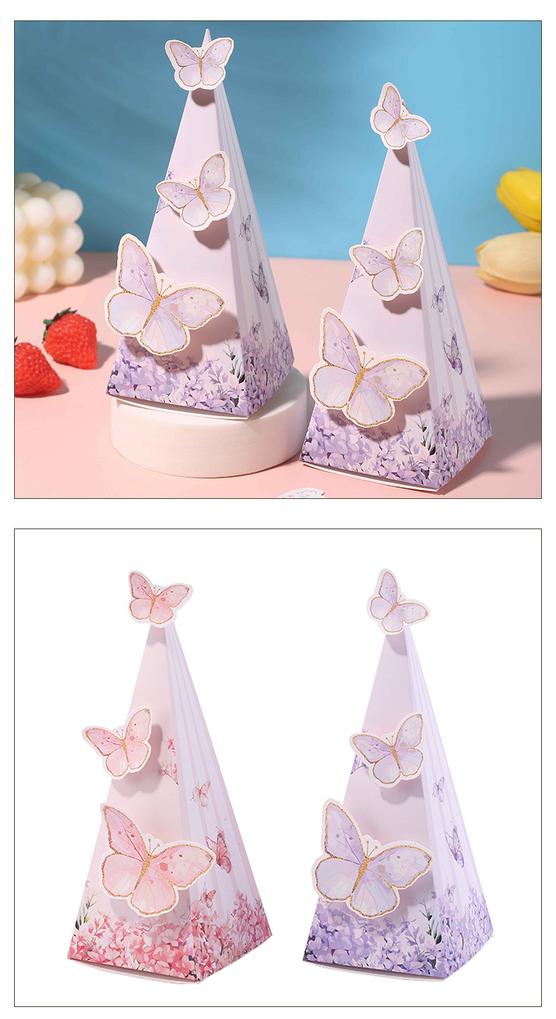 Triangle Prism Butterfly Wedding Favor Box