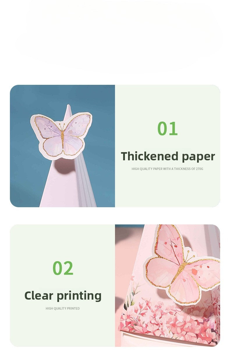 Triangle Prism Butterfly Wedding Favor Box
