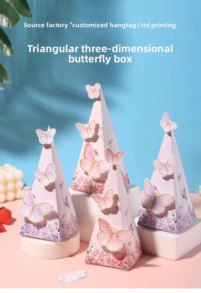 Triangle Prism Butterfly Wedding Favor Box