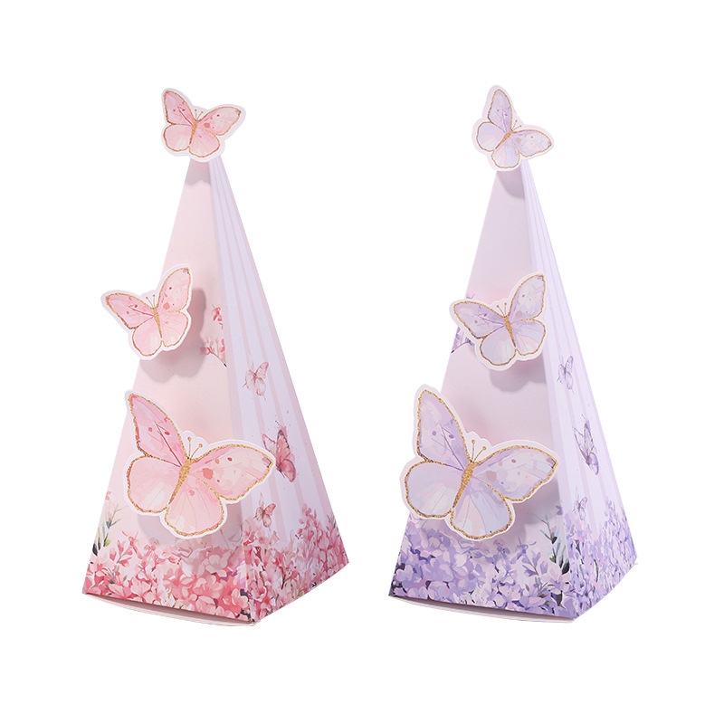 Triangle Prism Butterfly Wedding Favor Box