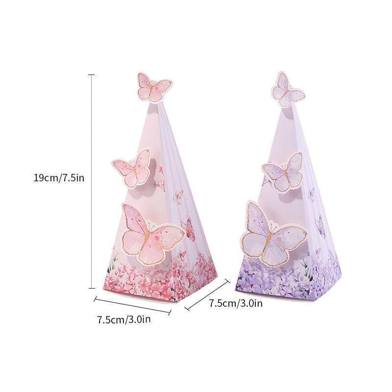 Triangle Prism Butterfly Wedding Favor Box