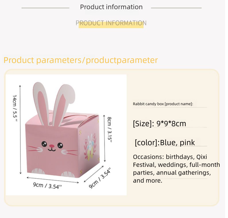 Cute Bunny Candy Gift Box – Easter & Party Favor Packaging