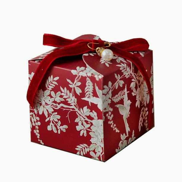 French Bird & Floral Oriental Wedding Candy Gift Box