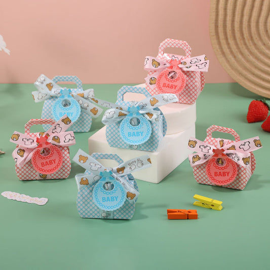 Bib-Style Gingham Gift Box with Handle
