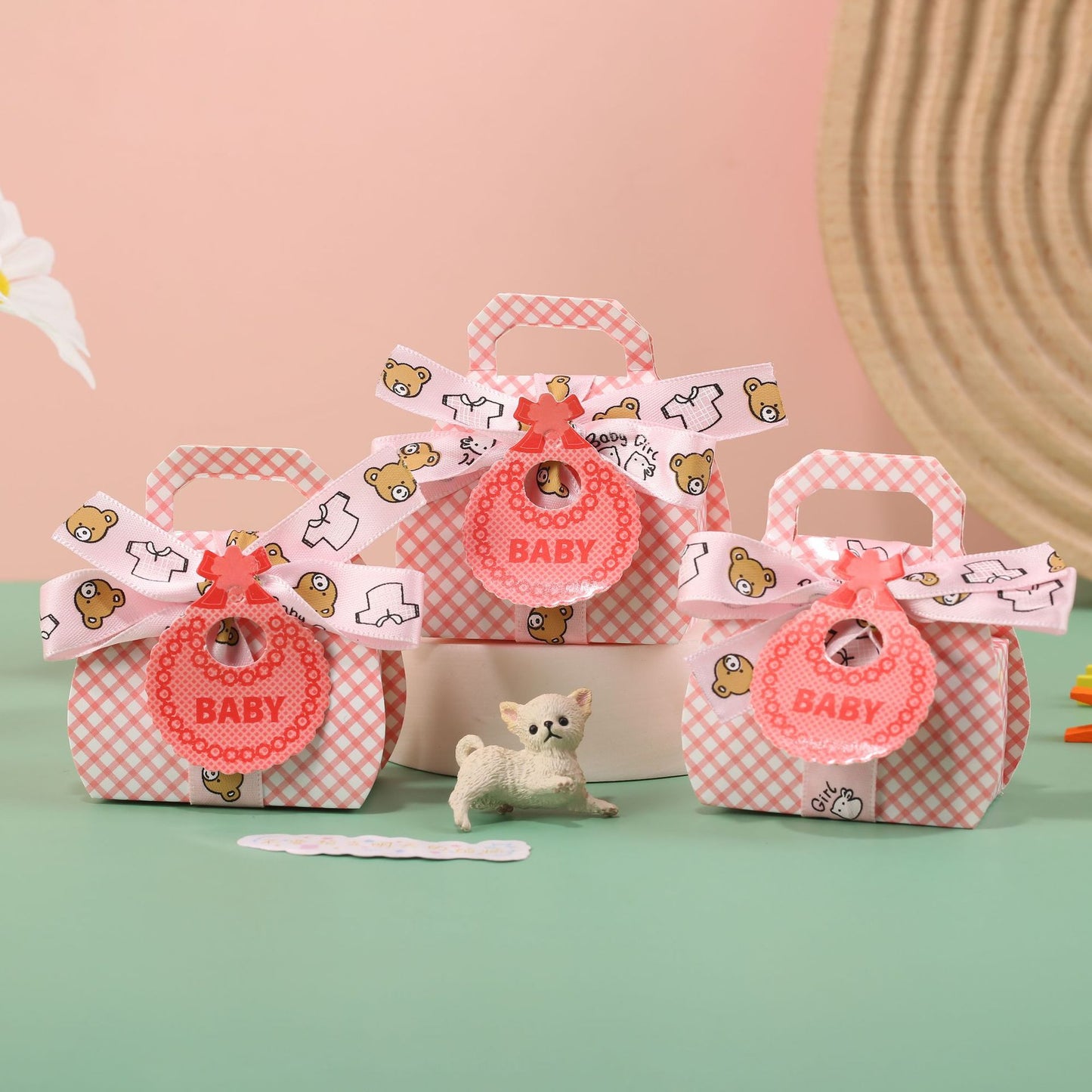 Bib-Style Gingham Gift Box with Handle