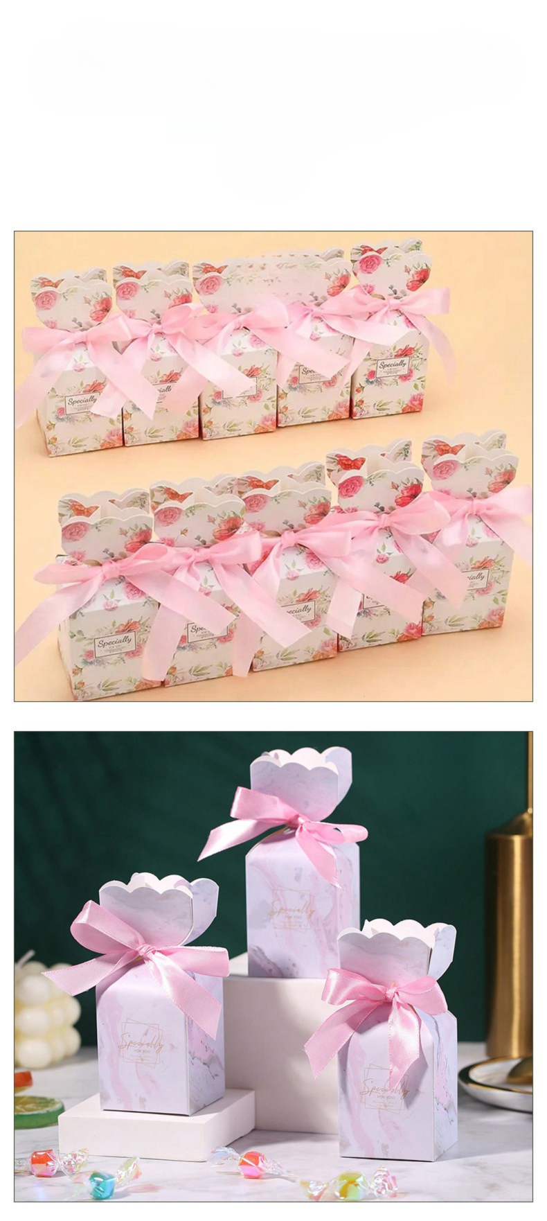 Elegant Bud-Shaped Wedding Favor Box (Vase Style)