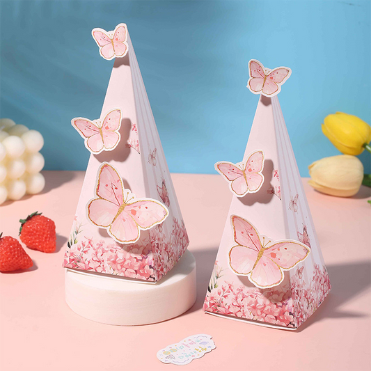 Triangle Prism Butterfly Wedding Favor Box